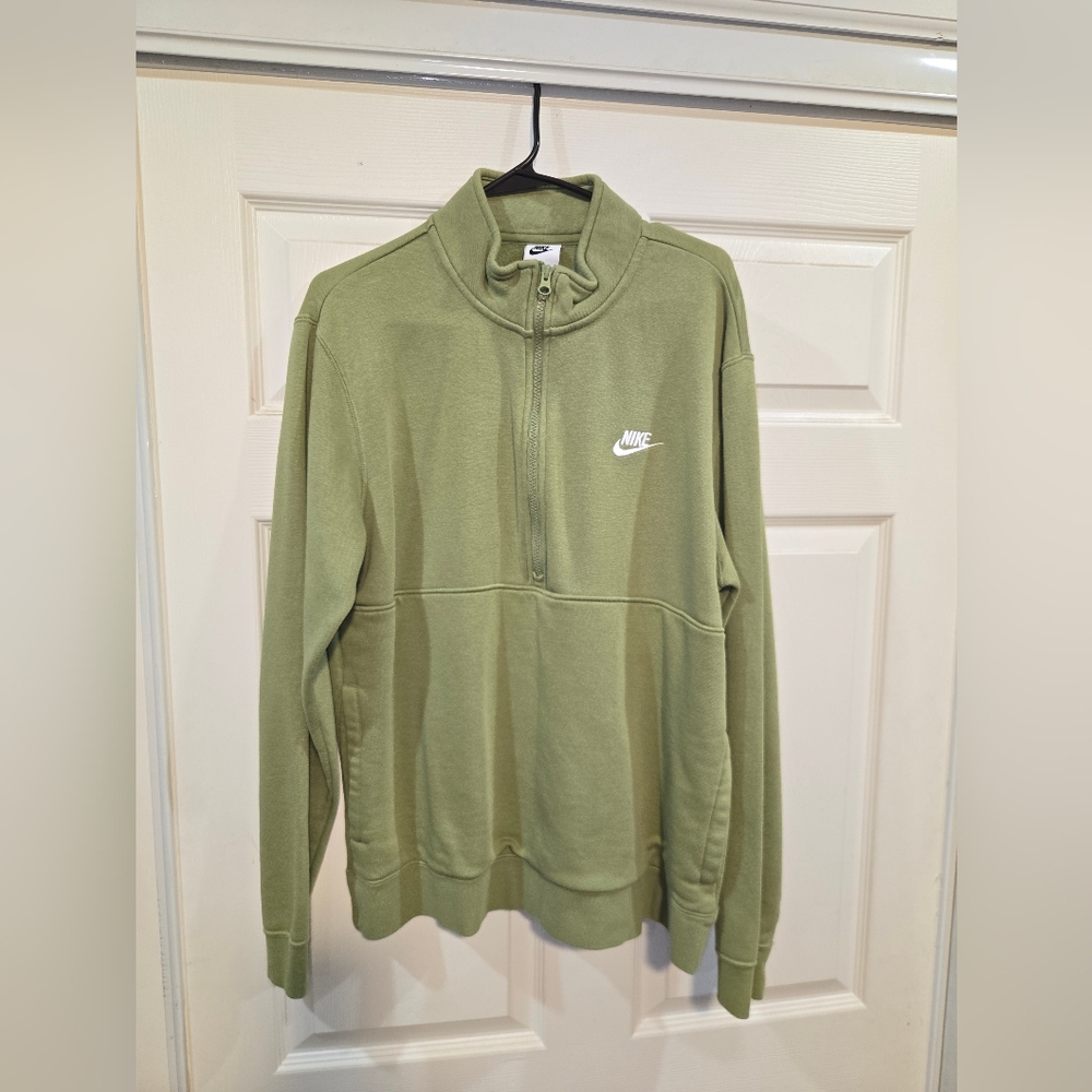 Nike Men's Olive Zip-Up Sweater